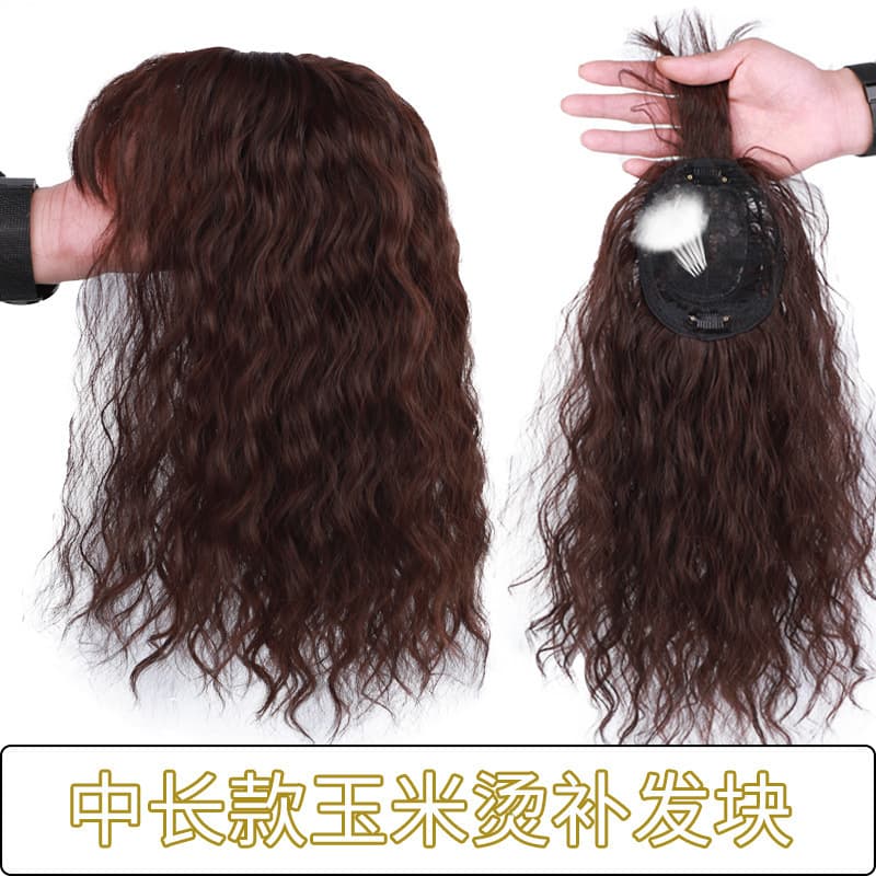 Top Hair Patch for Thinning Hair Real Hair Wig Women Curly Undetectable Cover Gray Hair Hair Topper Corn Row Perm