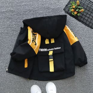 Boys' Jacket Spring/Fall 2025 New Kids Trench Coat Older Kids Lightweight Stylish Casual Hooded Jacket