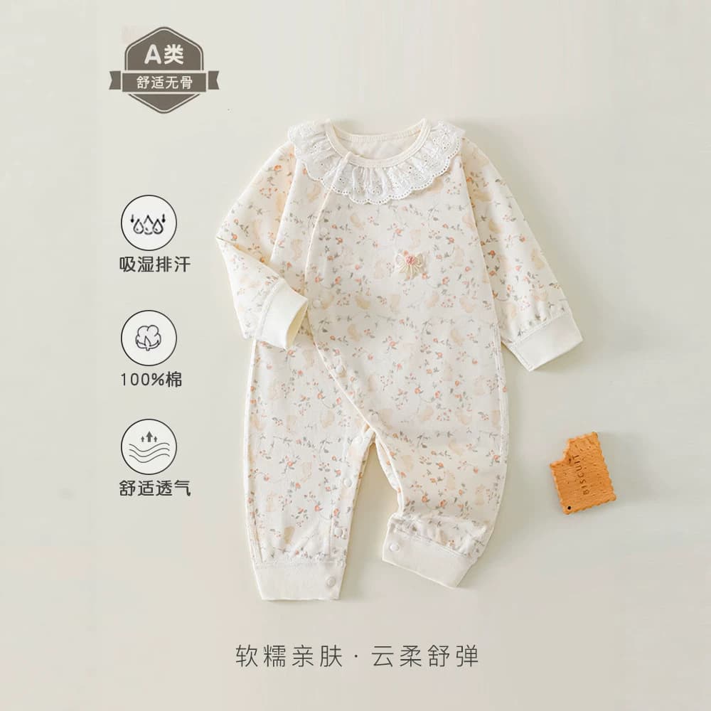 Newborn baby jumpsuit autumn and winter new pure cotton boneless long-sleeved trousers children's monk clothes hayi autumn clothes