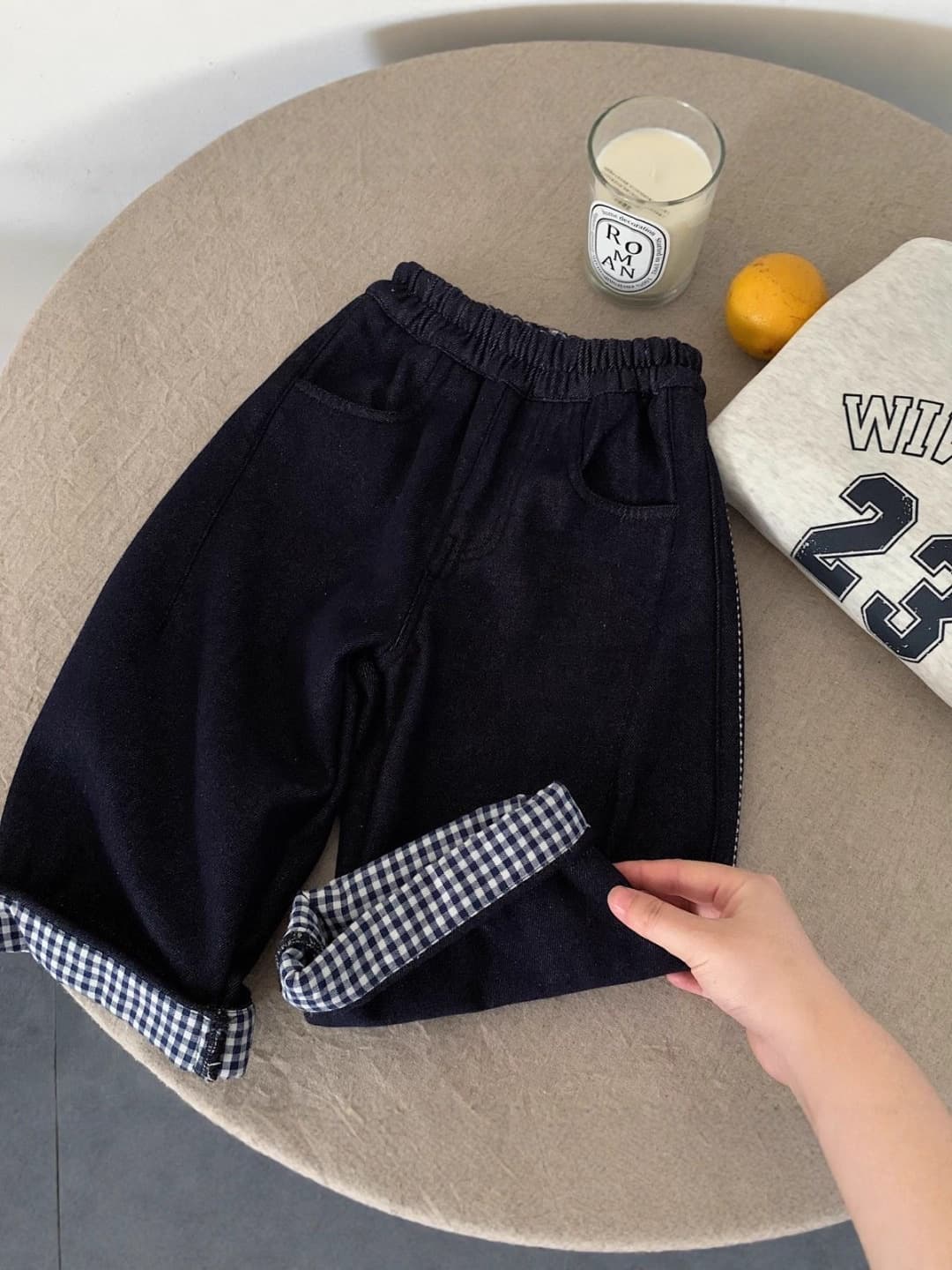 Children's Fleece-Lined Jeans 2025 Winter New Style Boys Girls Fleece-Lined Warm Contrast Color Baby Jeans
