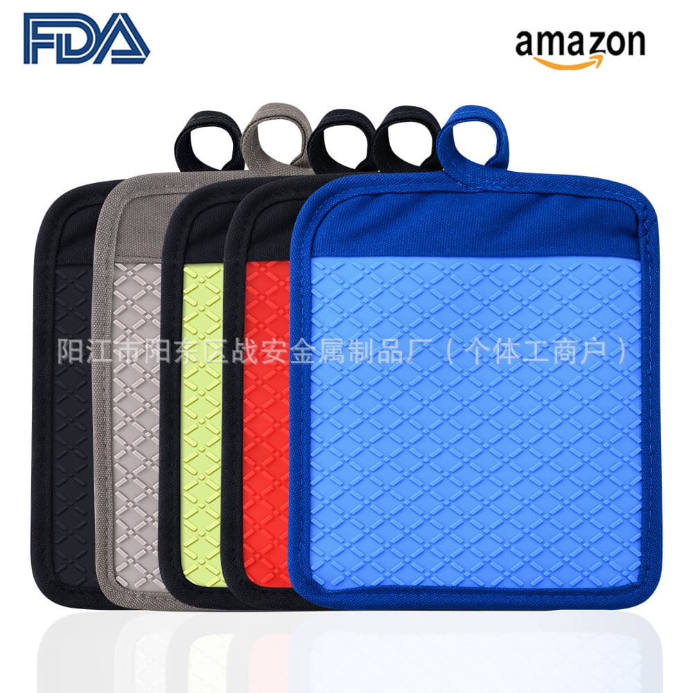 Dual-purpose silicone glove insulation pad, silicone pot holder and placemat, thickened cotton cloth, Silicone Pot Holder