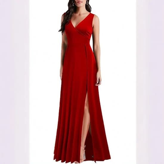European and American cross-border deep V engagement party evening dress female host annual meeting dignified light luxury slim temperament dress