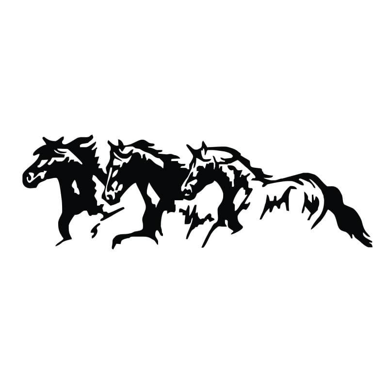 Cross-border exclusive engraved reflective sticker HORSE car sticker, horse totem car sticker, reflective galloping horse body sticker