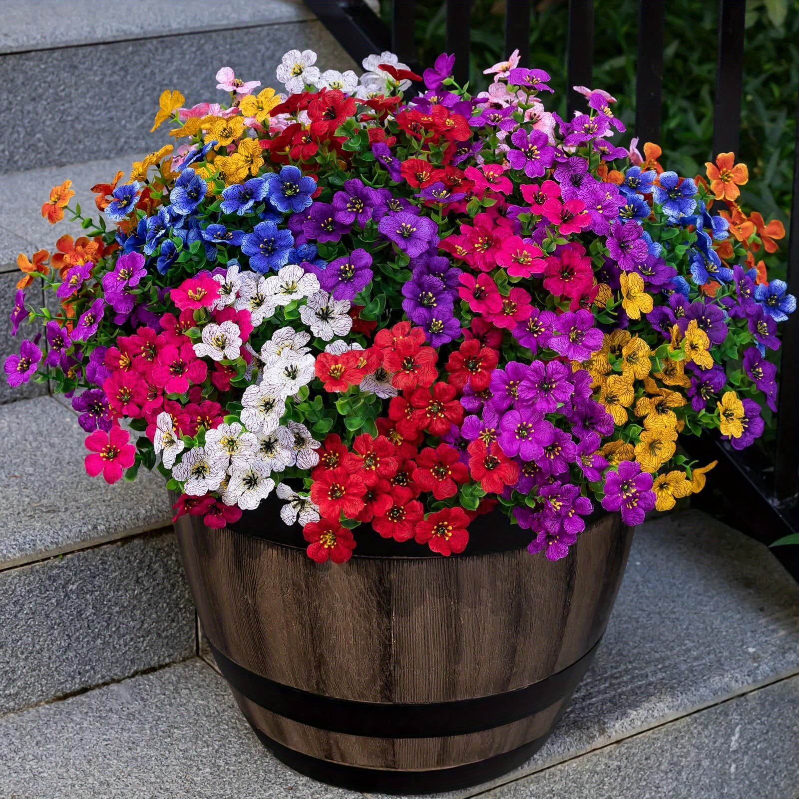 Violet Artificial Plastic Fake Flowers Bundles