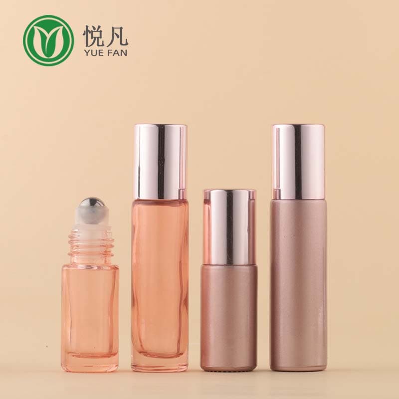 Wholesale 10ml Rose Gold Roller Bottle, 5ml Pink Roller Ball Bottle, Glass Essential Oil Bottle, Perfume Refillable Bottle