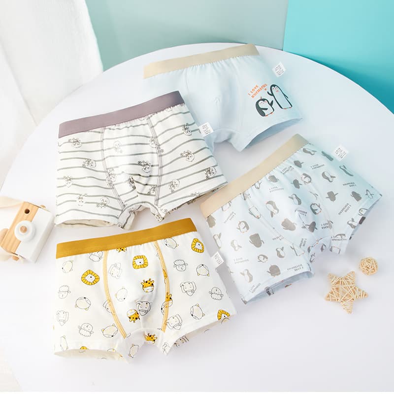 Boys' Pure Cotton Briefs, Children's Cotton Boxer Briefs, Toddler Boys' Boxer Shorts, Cross-Border Light Processing