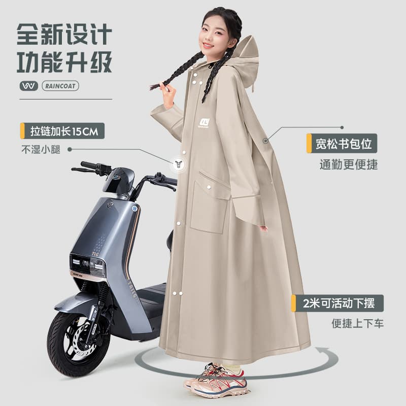 Raincoat Wholesale Women's Adult Long Full-Body Rain Protection for Heavy Rain, Electric Scooter & E-bike, Separate Rider-Vehicle Design Rain Poncho