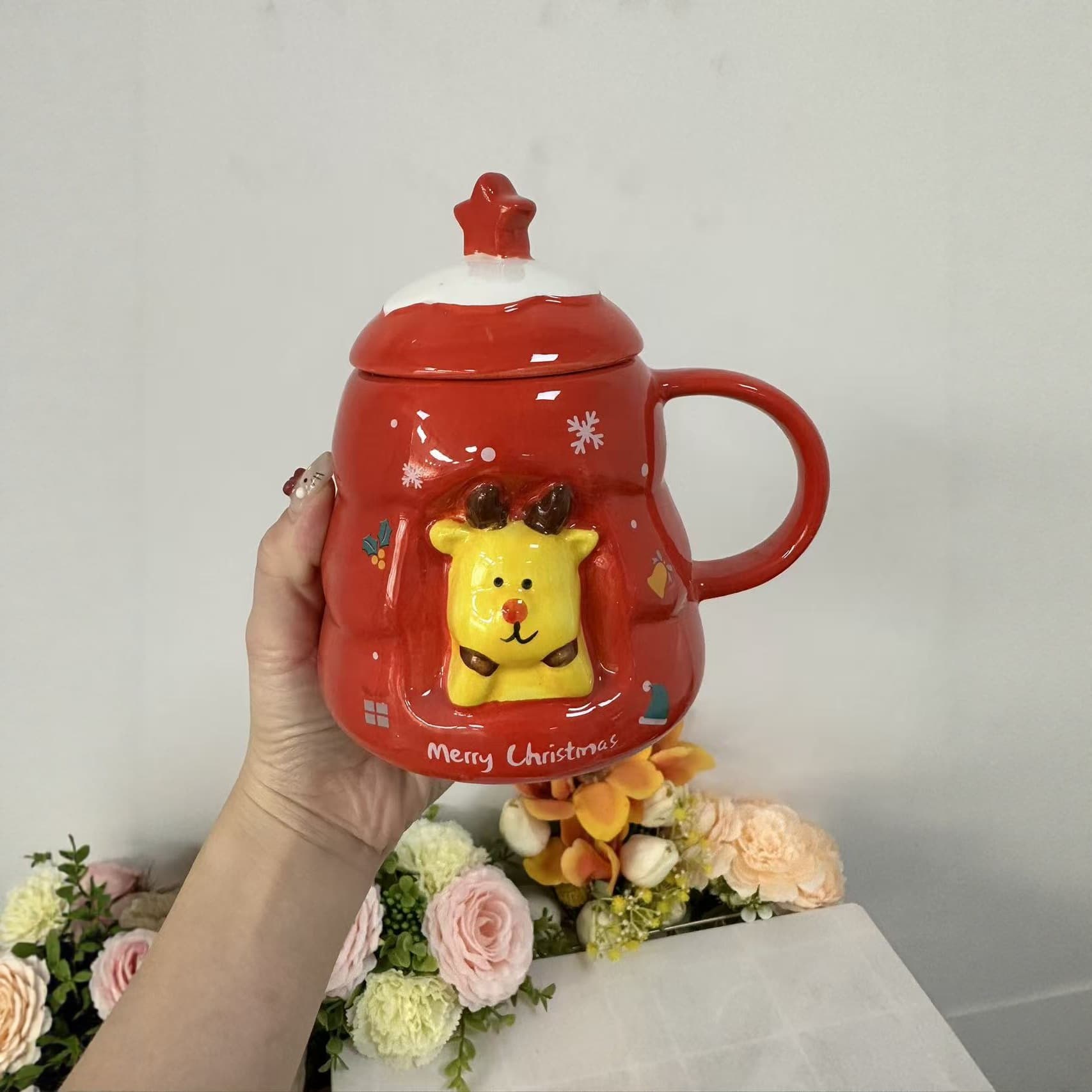 Christmas gift idea for sisters Christmas Suzuka mug girls household ceramic drinking cup with lid