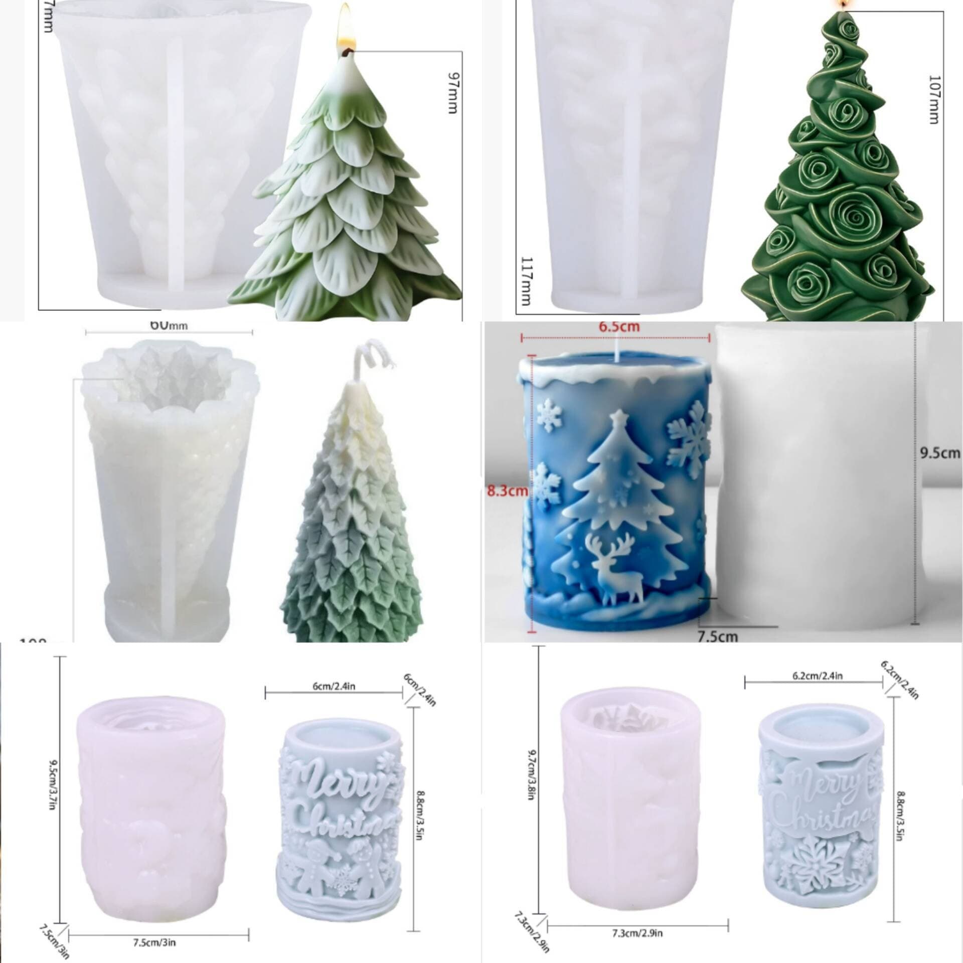 Christmas Candle Aromatherapy Silicone Mold Christmas Decoration 3D Mold DIY Scented Stone Mold Cross-border Exclusive