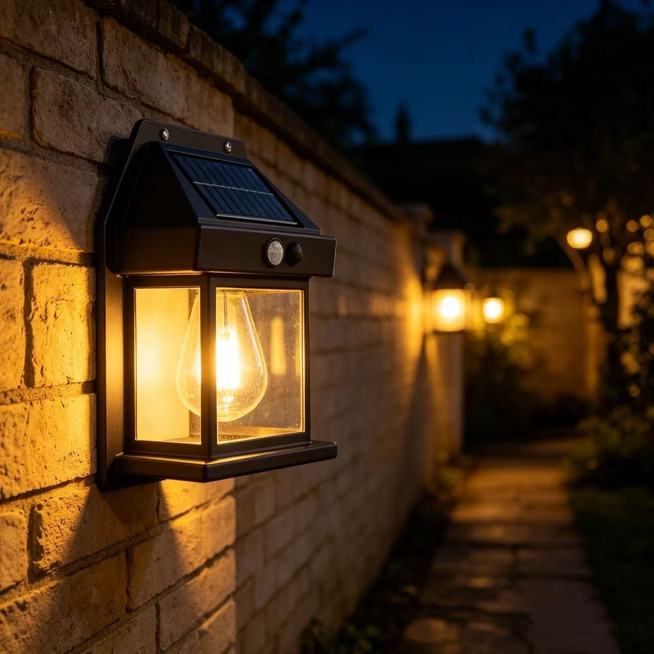 Solar induction wall light human body three-mode home garden outdoor courtyard road solar induction wall light