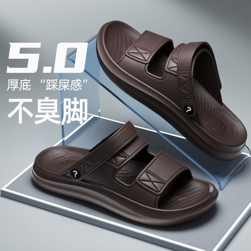 Men's Sandals Summer Wear-Resistant Anti-Slip Soft Sole Dual-Purpose Flip-Flops New Breathable Outdoor Casual Beach Shoes