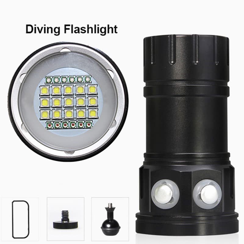 Diving fill light 15 white light L2 6 red light blue light high power fill light photography lighting diving flashlight