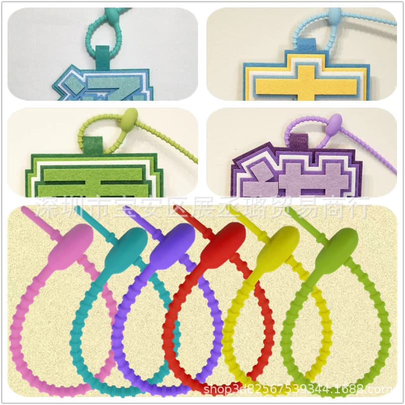 Tadpole tie fluffy toy rope non-woven fabric text pendant ornament cord DIY bag accessory felt hanging rope