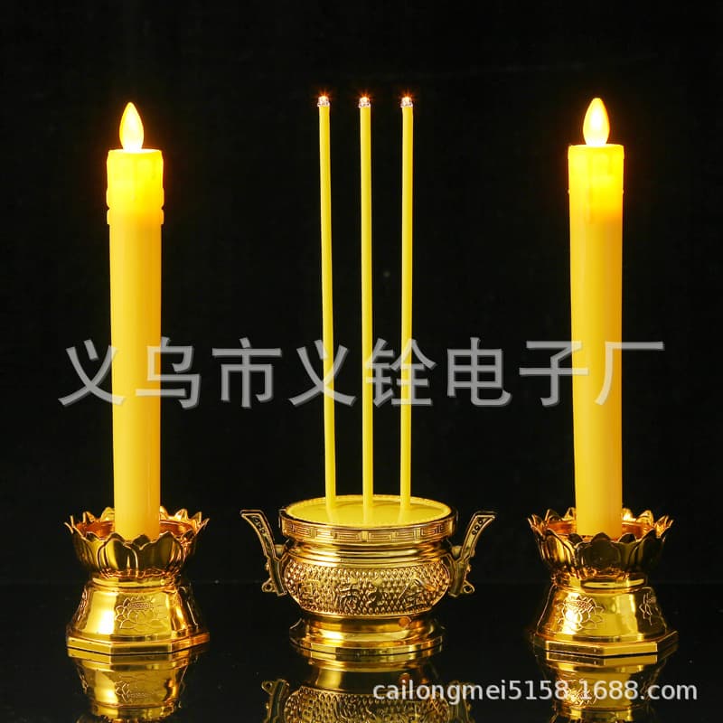 Household grave offering to Buddha long pole wax candle swing simulation led long pole electronic Thai candle incense burner flame