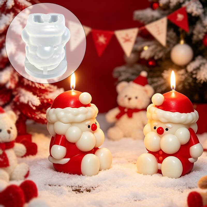 Santa Claus Aromatherapy Candle Silicone Mold Christmas Scented Decoration Creative Holiday Large Gift Mold