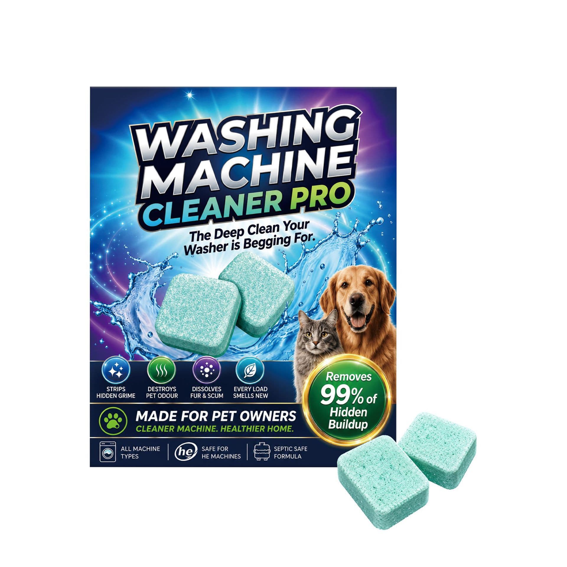 Washing Machine Cleaner Pro Washing Machine Cleaning Tablets for Daily Household Use