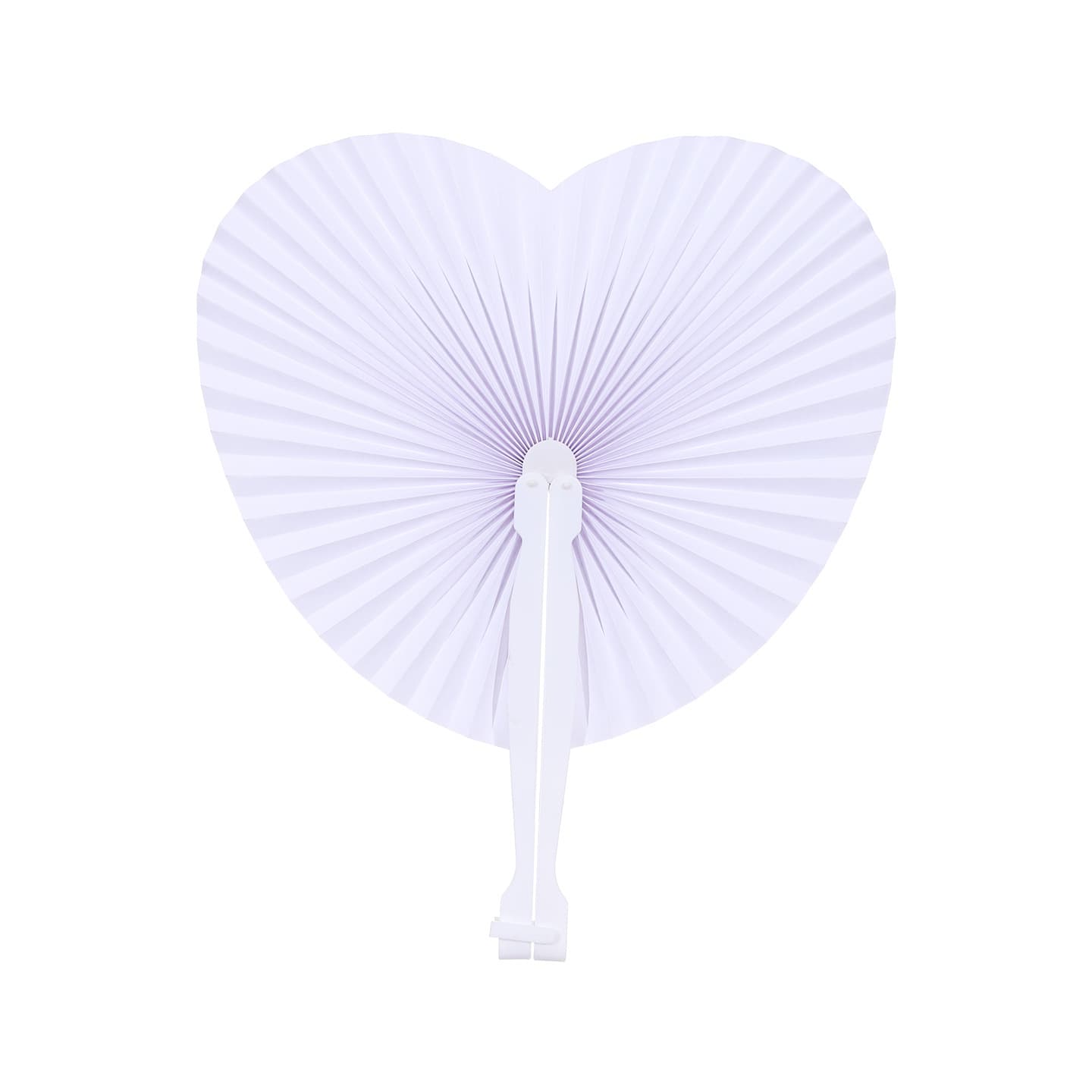 Cross-border European and American Wedding White Heart-shaped Paper Fan Folding Fan Blank Paper Fan Round Fan Advertising Fan
