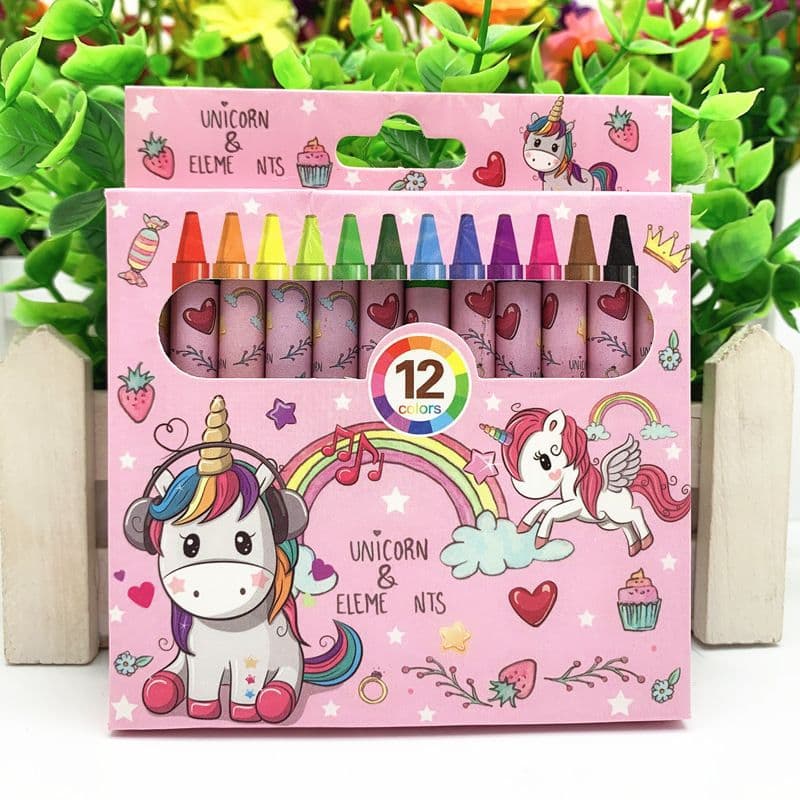 Cartoon Cute 12-Color Children's Drawing Art Brush Oil Pastel Crayon Set Graffiti Coloring Supplies