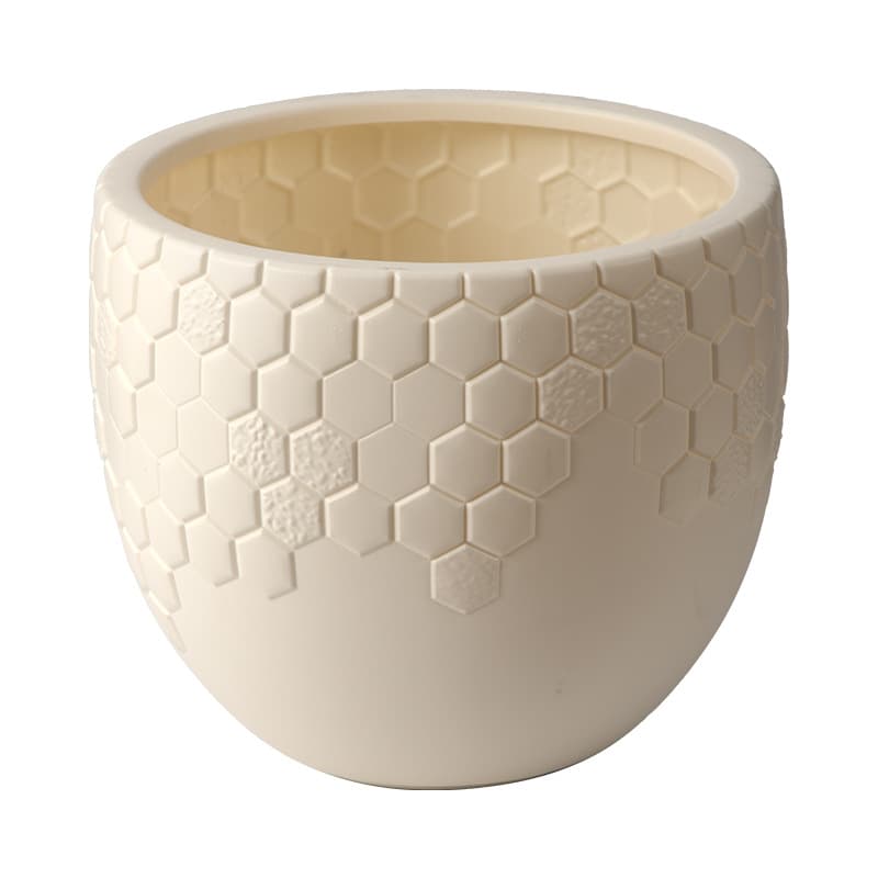 Creative Honeycomb Ceramic-Look Plastic Planter for Living Room Decoration