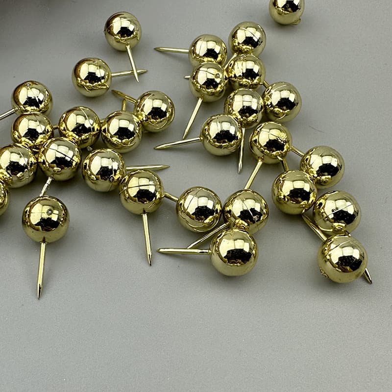 Gold-plated round globe pins for creative art, drawing thumbtacks, felt/cork bulletin board pins