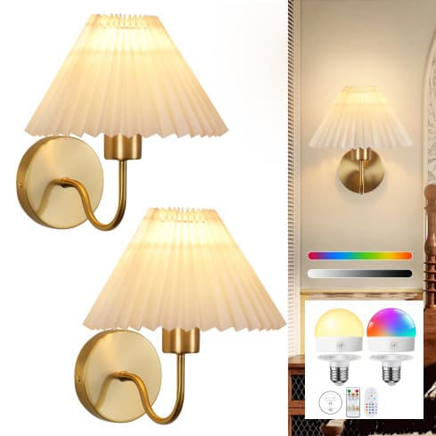 Amazon 3M Adhesive Wireless Wall Light, Battery Powered RGB Bedroom Nightstand Light, Living Room Background Staircase Wall Light