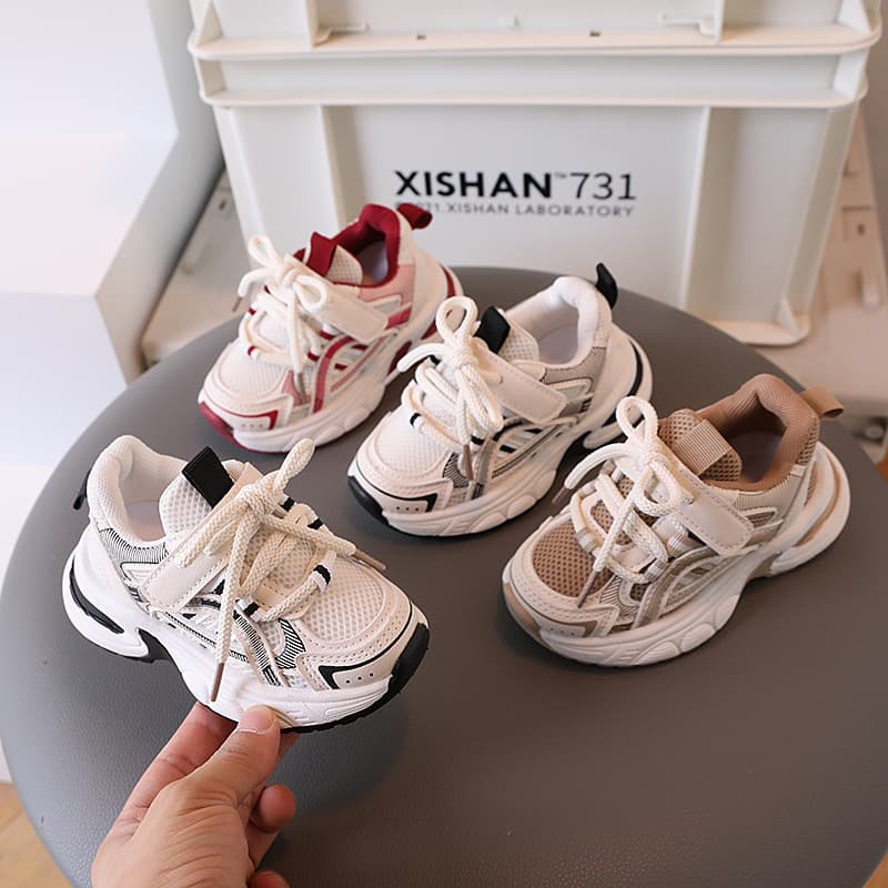 Kids Shoes Spring New 2024 Children's Sneakers Mesh Breathable Baby Walking Running Shoes Boys Girls Chunky Sneakers