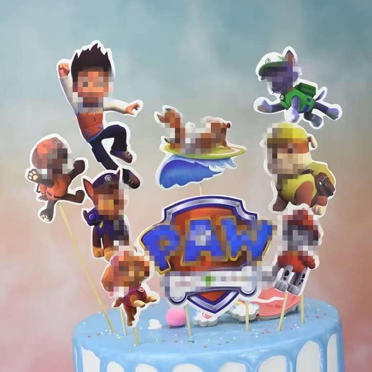 PAW Patrol Children's Cake Card Birthday Party Decoration Supplies Dessert Table Card Card