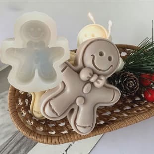 3D Butterfly Gingerbread Man Silicone Mold DIY Aromatherapy Candle Gypsum Chocolate Mold Christmas Baking