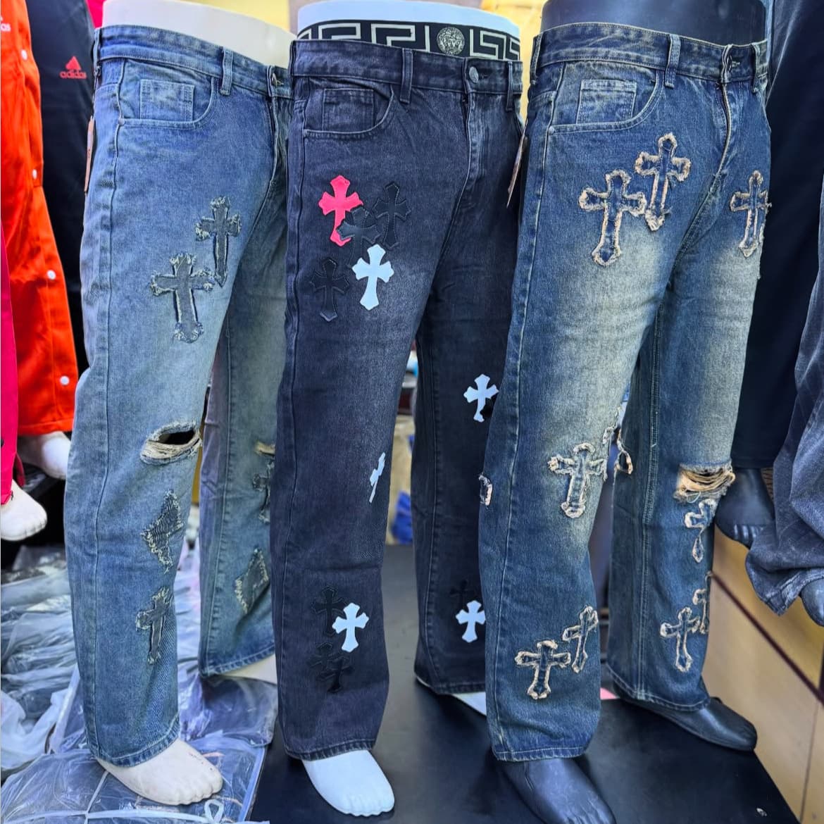 Men's Straight Leg Casual Trendy Pattern Cargo Jeans
