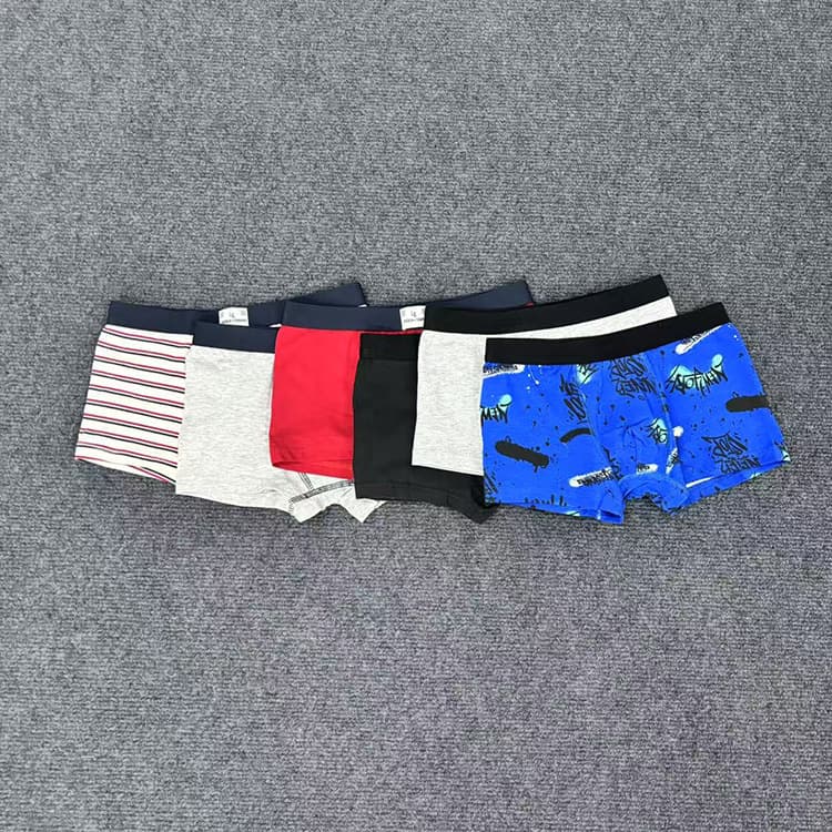 European and American export orders for middle and large boys' boxer briefs, children's cotton boxer shorts, pure cotton shorts for boys