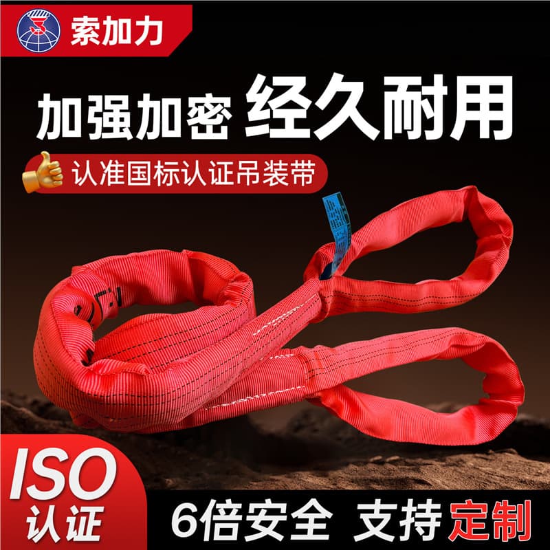 Lifting belt national standard color lifting sling flexible round eye type double buckle soft sling sling 2/3/5/10 tons