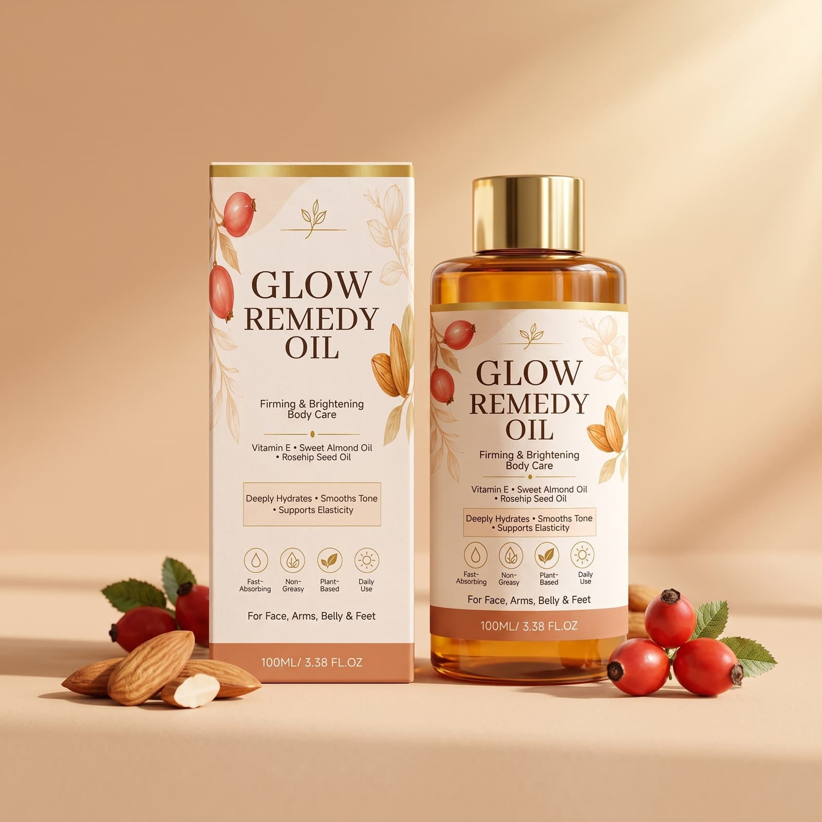 Glowing Body Oil Gentle Formula Easy to Absorb Nourishes Dry Skin Smooth and Soft Texture Care Oil
