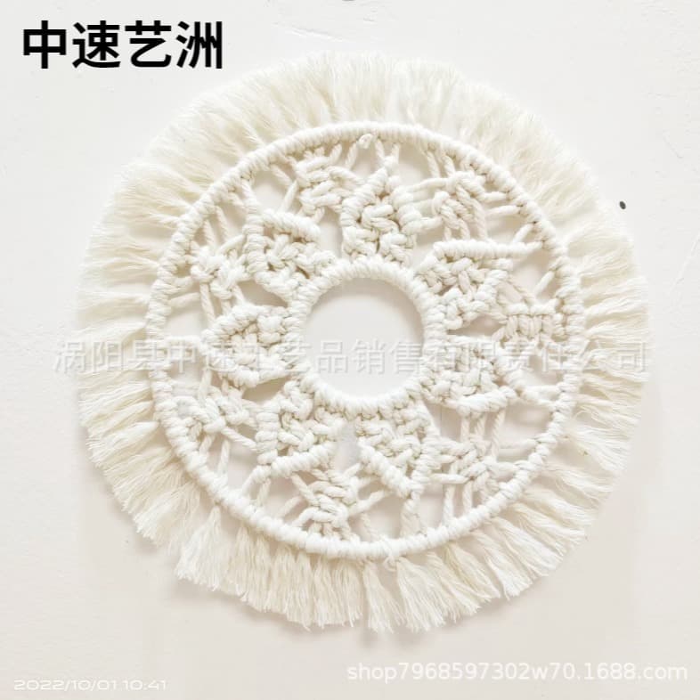 Home Decor Wall Hanging Tapestry Artistic Macrame Cotton Rope Weaving Wave Pattern Wall Decorations