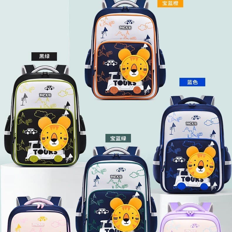 2026 New Cross-Border Cartoon Kids Backpack for Grades 3-6, Lightweight, Large Capacity