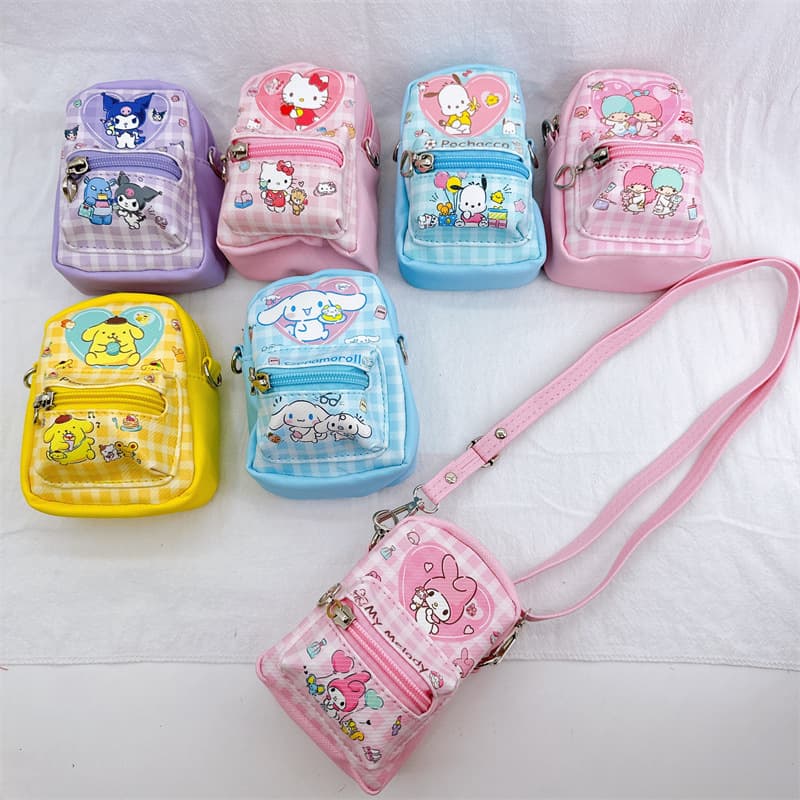 Cartoon Mini Schoolbag-Shaped Pendant Crossbody Bag for Girls, Lipstick and Coin Storage Bag, Dual-Purpose Small Backpack