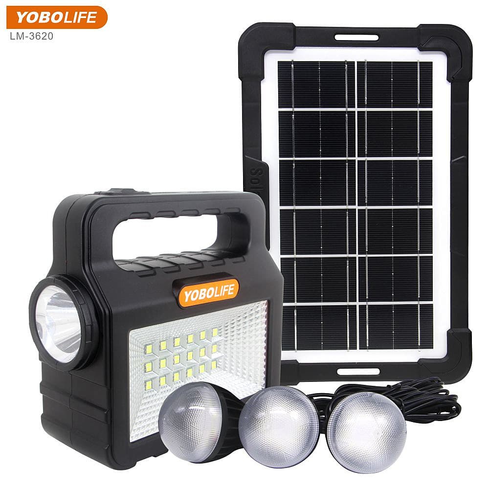 YOBOLIFE LM-3620 SOLAR LIGHTING KIT Solar Charging LED Light with Lamp