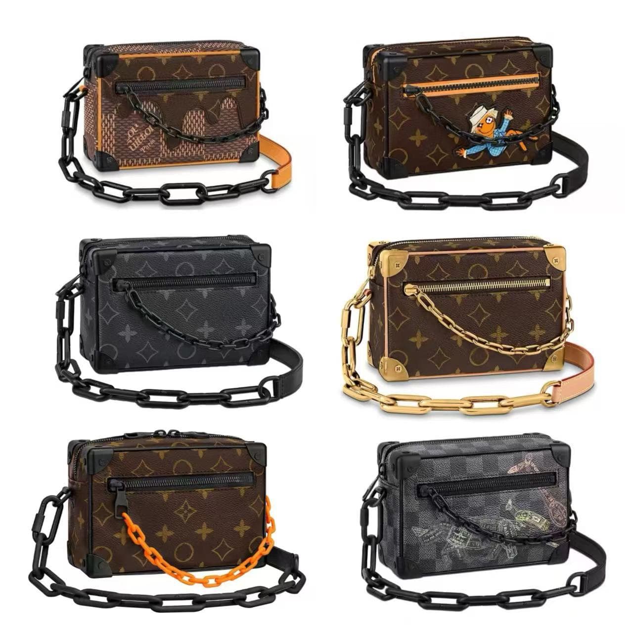 New Men's Crossbody Bag Square Box Bag Classic Monogram Shoulder Bag Camera Bag Chain Bag Metal Feet Bag