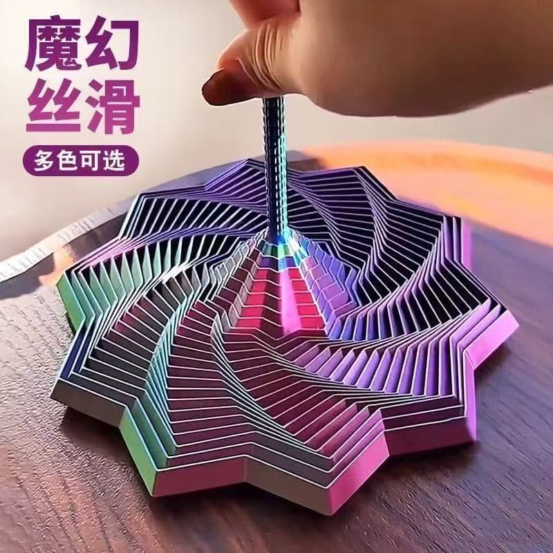 Cross-Border 3D Printed Carrot Tower Illusion Stress Relief Toy Spiral Tower Fidget Star Stress Relief Artifact Crystal