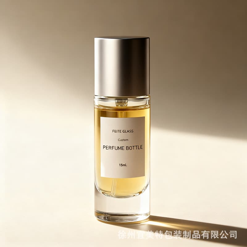 15ML transparent bayonet perfume bottle short cylindrical perfume spray bottle 20ML cosmetic perfume repackaging glass bottle