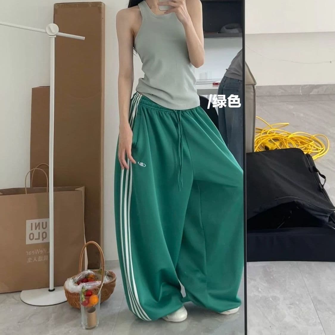 American Loose Wide-Leg Pants for Women, Summer Thin Fabric, Water Repellent Sweatpants, Casual Jazz Dance Trousers, Floor-Length
