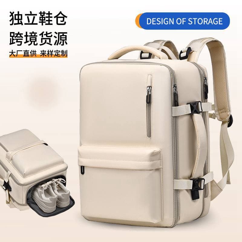 Fashionable Large Capacity Waterproof Men's Backpack Travel Shoulder Bag Urban Simple Style Nylon Material 16 Inch Laptop Bag