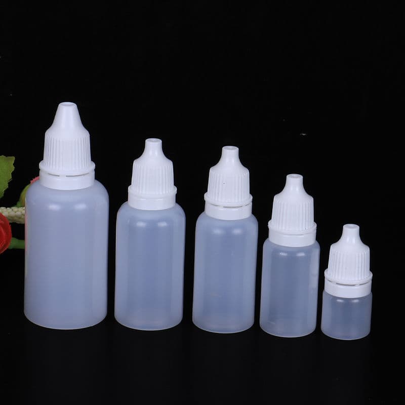Batch size 3ml, 5, 10, 15, 20, 30, 50, 100ml eye drop bottle set with tamper-evident cap (three-piece plastic bottle set)