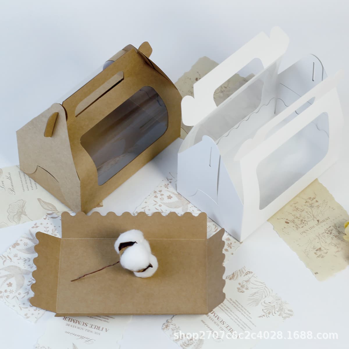 Cake Roll Slice Packaging Box Baking Cut Piece Transparent Swiss Dessert Mousse Mille Crepe Internet Celebrity Takeout Box Small