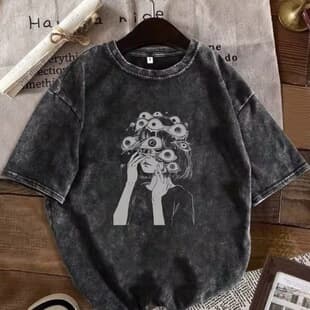 Couple T-Shirt Retro T-Shirt Vintage Women's Fashion Loose Fit Other Brand No Tag Round Neck American Retro