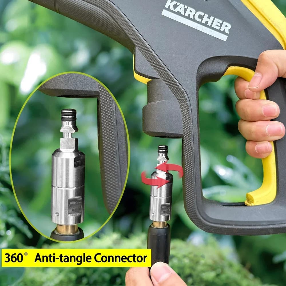 Anti-Tangle Quick Connect Connector, Compatible with Yili 4 Series, 5 Series, Karcher, High Pressure Water Gun, Water Hose Connector, Stainless Steel Accessories