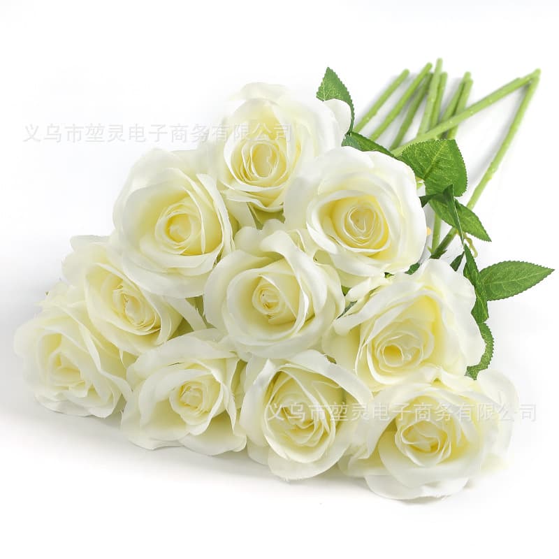 Fake Rose Artificial Silk Flowers Simulation Rose Long Stem Bouquet for Wedding Decoration Party Home Decor