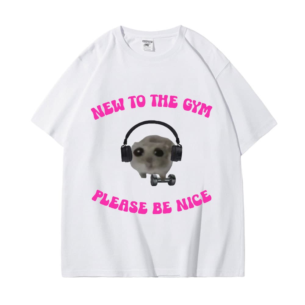Funny Hamster Gym Meme Graphic T Shirts Men Women 100% Cotton