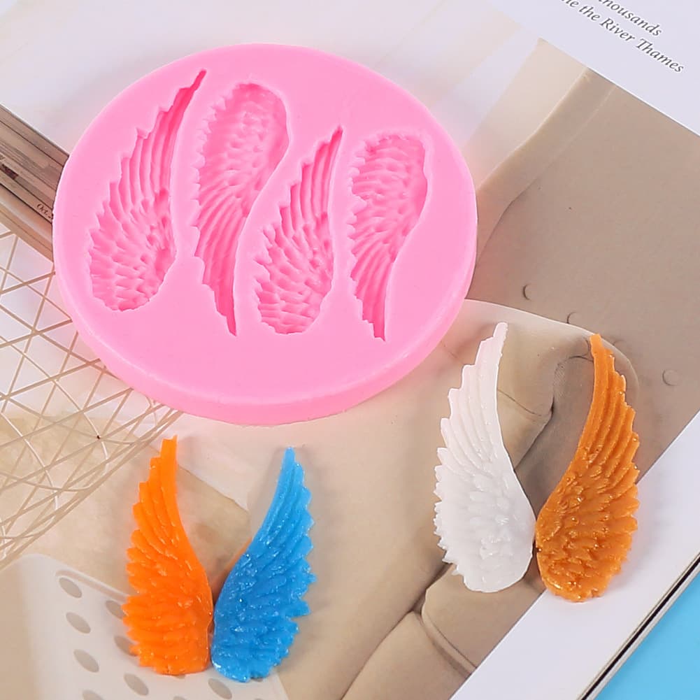 Wing Fondant Silicone Mold Chocolate Cake Sugar Art Silicone Mold DIY 4-Connected Wing Silicone Mold