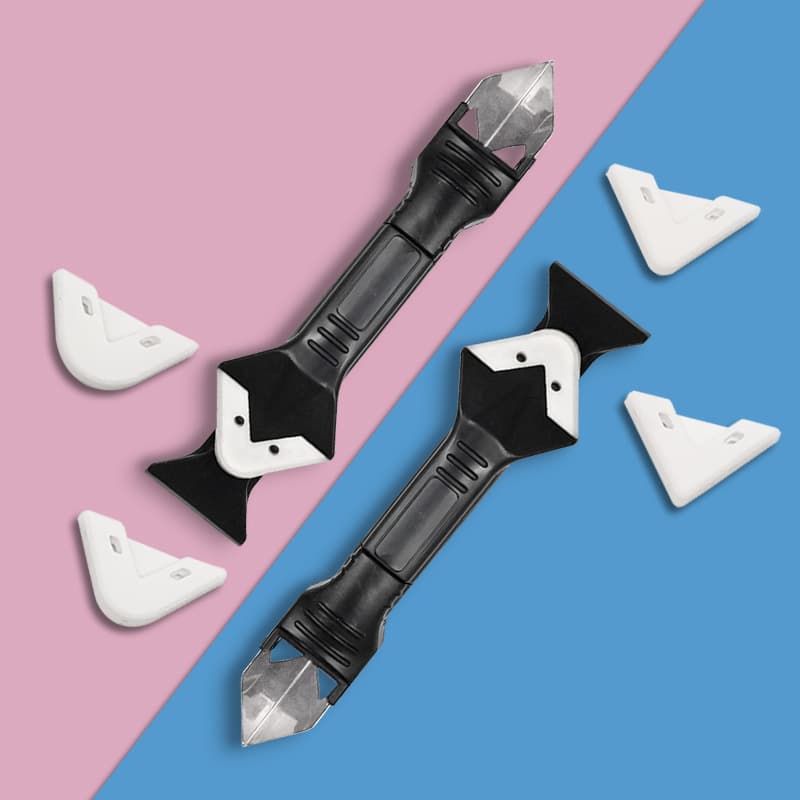 Home Use Grout Tool 3-in-1 Multi-Function Scraper, Tile Floor Groove Pressing, Gap Cleaning, Glue Application, Edge Trimming Tool