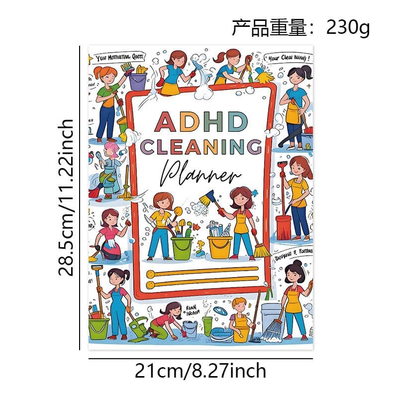 Amazon-Style ADHD-Friendly Household Cleaning & Annual Task Planning Notebook Drawing Practice Book